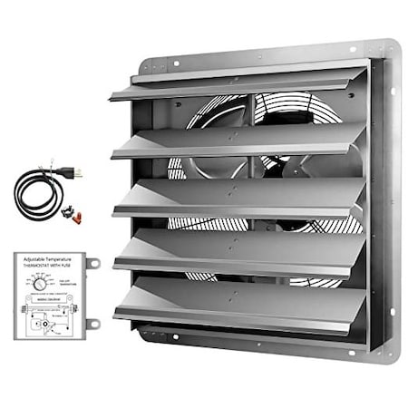 Ipower 20 Inch Shutter Exhaust Fan with Thermostat HIFANXEXHAUST20THEMOT